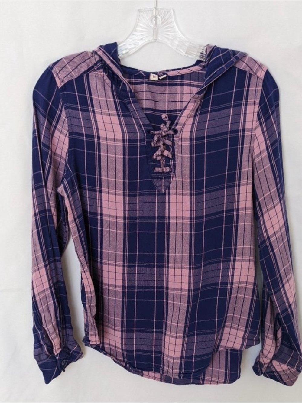 SO
Girl's Hooded Plaid Long Sleeve Shirt